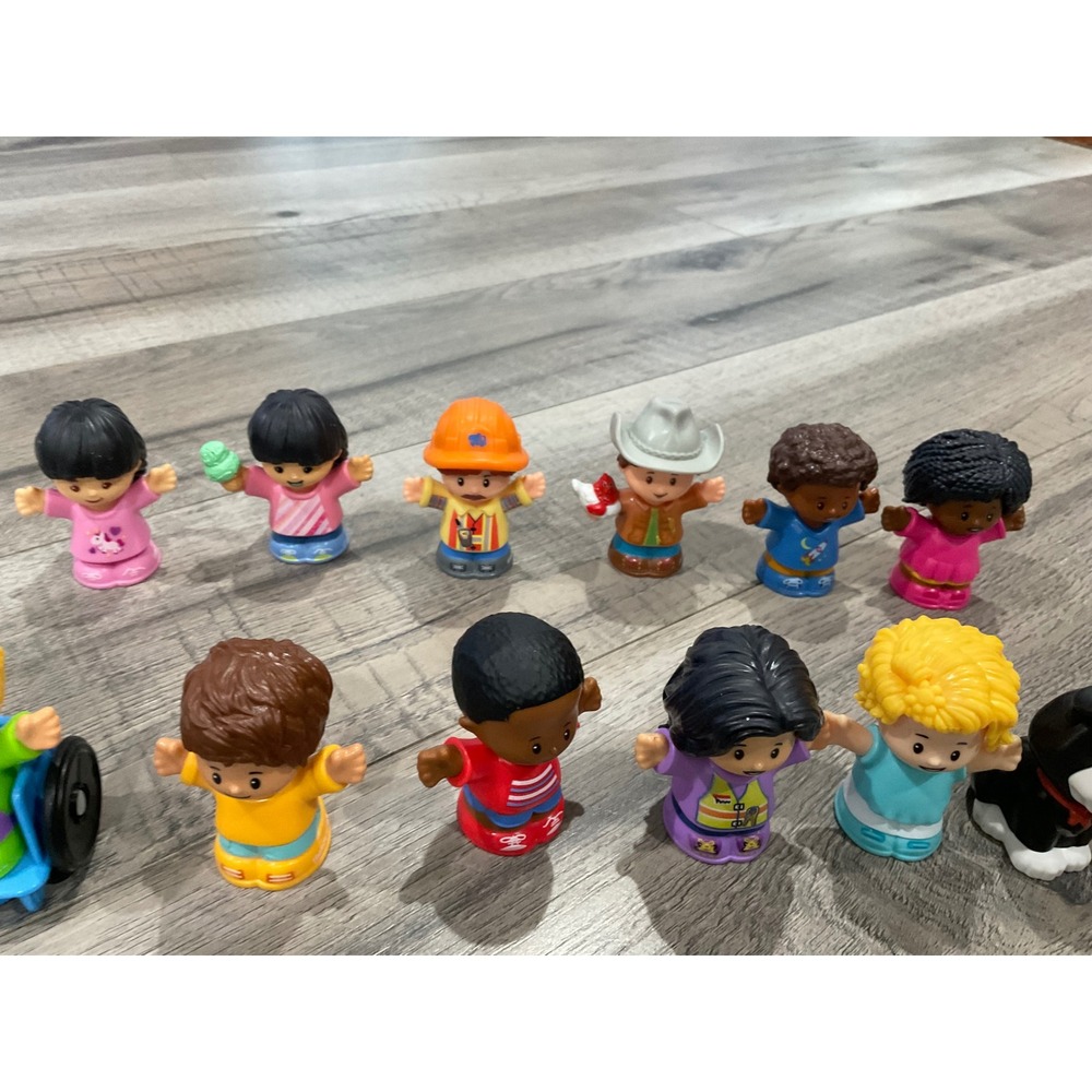 Fisher Price Little People Figures Lot of 12 Diverse People and Dog